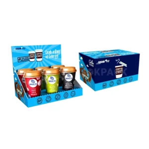 Custom Beverage Tear Away PDQ Display Box Retail Cardboard Shelf Ready Packaging RRP Counter Top Corrugated Paper Display Box