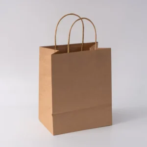 Custom Biodegradable Flexo-Printed Brown Kraft Paper Bag for Restaurant Takeout