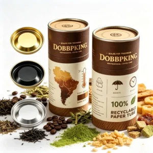 Custom Biodegradable Food Container Airtight Cylinder Tube for Coffee Beans