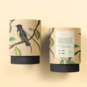 Custom Biodegradable Food-Grade Cardboard Tube Canister for Loose Tea
