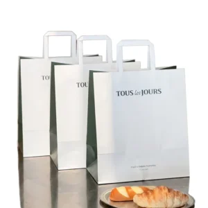 Custom Biodegradable Kraft Paper Bags for Cake, Bread, Coffee, Drinks, and Takeaway Food