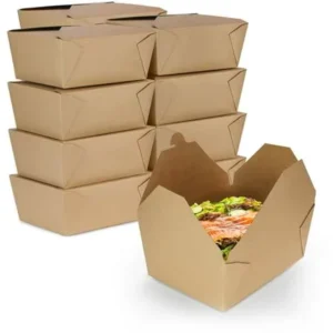 Custom Biodegradable Kraft Paper Takeout Box for Fried Chicken, Lunch, Salad, and Fast Food