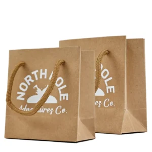 Custom Biodegradable Recyclable Kraft Paper Bags with Custom Handles for Cosmetics, Accessories, and Sugar