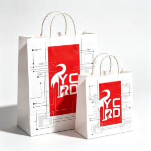 Custom Biodegradable Recyclable Kraft Paper with Silk Screen Printed Twist Handles Paper Bags for Shopping