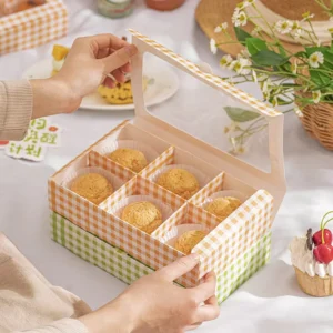 Custom Biodegradable Recycled Aseptic Greaseproof Paper Folding Box with Transparent Window for Sushi