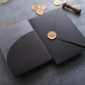 Custom Black Envelopes Personalized Logo Business Stationery Event Invitations