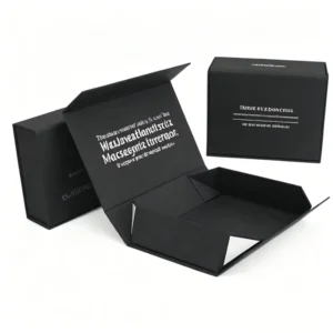 Custom Black Foldable Magnetic Gift Box with Rigid Magnetic Closure