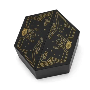 Custom Black and Gold Hexagon Gift Box for Tarot Cards, Jewelry, and Retail Packaging