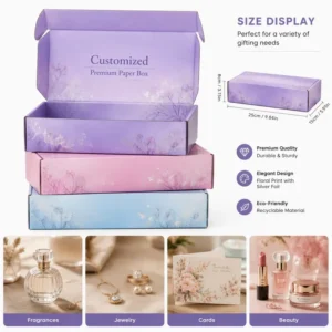 Custom Box Printing 350gsm Art Paper Folding Corrugated Kraft Cardboard Paper Color Mailer Boxes Gift Box Packaging