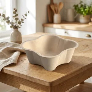 Custom Brown Bamboo Pulp Molded Paper Tray Biodegradable Disposable Packaging Box