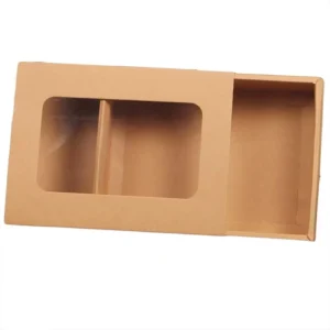 Custom Brown Kraft Paper Folding Gift Box with Window and Logo