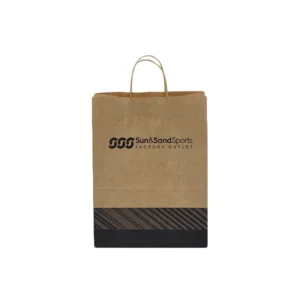 Custom Brown Kraft Paper Shopping Bag with Handle and Logo