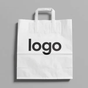 Custom Brown Kraft Paper Takeaway Bag with Handle for Fast Food and Restaurant Delivery