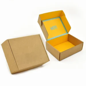 Custom Brown Recycled Kraft Rigid Mailer Box with Corrugated Sponge Lining, Embossing, and Matt Lamination for Loose Powder