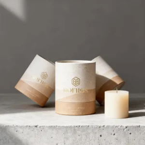 Custom Candle Paper Tube Packaging, Kraft Cylinder Box with Lid for Scented Aromatherapy Candles OEM