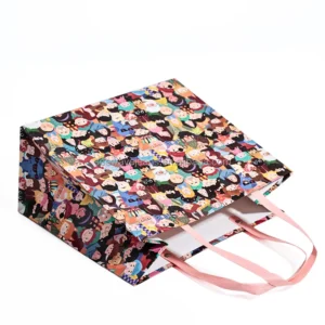 Custom Cardboard Paper Shopping Bag with Colored Full-Print Logo