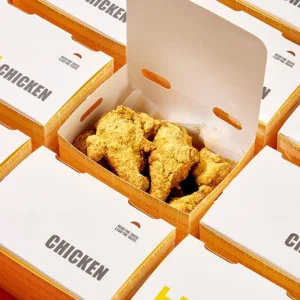 Custom Cardboard Takeaway Boxes for Burgers, French Fries, Fried Chicken and Wings