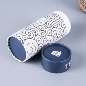 Custom Cardboard Tube for Tea Canister Packaging Box Cylinder Paper Box With Round Lid
