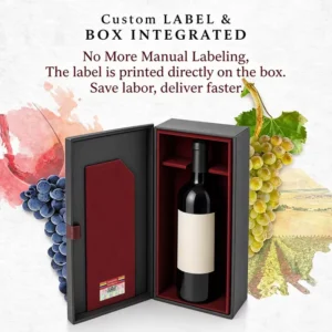Custom Cardboard Wine Box And Anti Counterfeit Label Set Single Bottle Gift Packaging