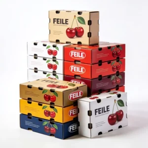 Custom Cherry Fruit Packaging Carton Box with Logo, Biodegradable and Reusable