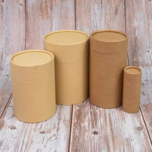 Custom Child Resistant Eco Friendly Food Grade Biodegradable Recycled Kraft Paper Tube Canister Loose Powder Perfume Packaging
