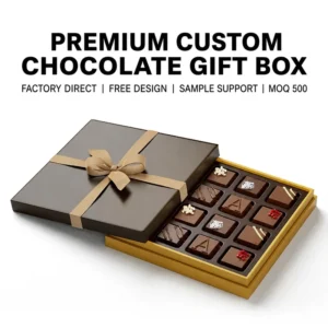 Custom Chocolate Gift Packaging Box Rigid Paper Box With Dividers for Truffles Candy and Cookie Sets