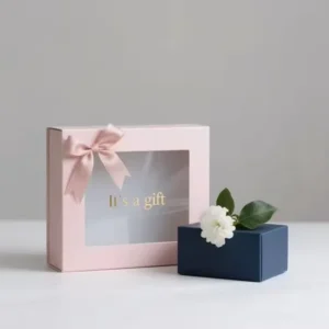 Custom Clear Window Gift Box with Ribbon for Wedding, Party, and Gift Giving