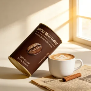 Custom Coffee Packaging Paper Canister Airtight Food Grade Tube for Coffee Beans Powder Sustainable Recyclable Cylinder