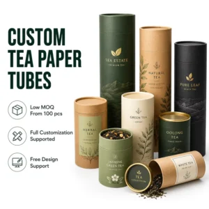 Custom Coffee Paper Tube 100 Pcs Recyclable Cardboard Cylinder Packaging with Custom Logo