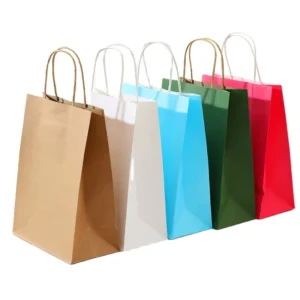 Custom Color Christmas Kraft Shopping Brown Gift Bags Paper Bags Purple Paper Bags with Your Own Logo