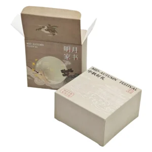 Custom Color Printed Silver Foil Traditional Mooncake Cookie Packaging Cardboard Tuck-End Box