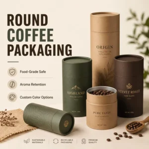 Custom Color Round Paper Tube Food Grade Coffee Packaging with Aroma Retention Low MOQ