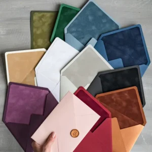 Custom Color Thickened Velvet Flocking Paper Envelopes Model 111 for Invitations
