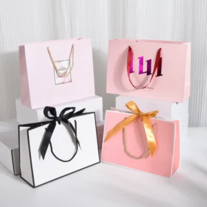 Custom Colorful Printed Paper Shopping Bag with Handle and Own Logo Design