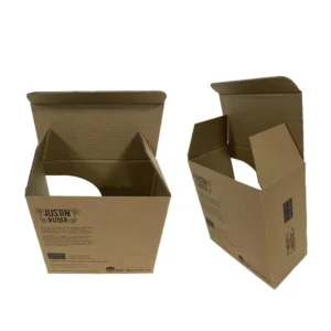 Custom Corrugated Cardboard Box with Clear Window, Foldable, for Household Use and Mailing