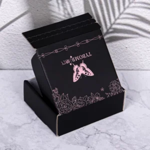 Custom Corrugated Cardboard Gift Mailing Box With Tear-Off Zipper, Embossing, and Matte Lamination