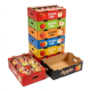 Custom Corrugated Cardboard Paper Apple Fruit Shipping Box with Fruit Tray