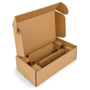 Custom Corrugated Kraft Paper Wine Bottle Shipping Box with Divider Insert