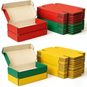 Custom Corrugated Paper Cartons with Foil Stamping, UV Coating, Lamination, and Embossing