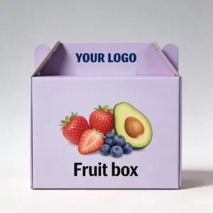 Custom Corrugated Paper Fruit Gift Packaging Box with Handle and Digital Printing