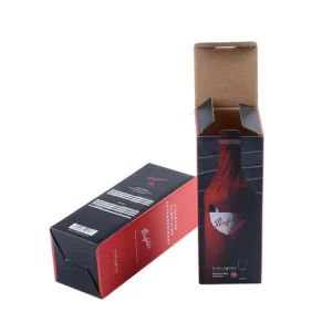 Custom Corrugated Paper Red Wine Gift Box, Foldable