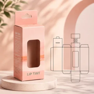 Custom Cosmetic Packaging Paper Box with Clear PET Window