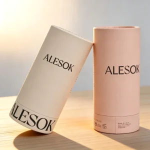 Custom Cylinder Corrugated Paper Tube Packaging Canister for Face Cream, Perfume, and Mascara with Four-Color Print