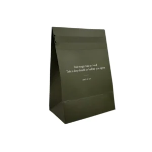 Custom Dark Green Kraft Paper Gusset Mailer Envelopes with Flap Closure for Clothing Shipping