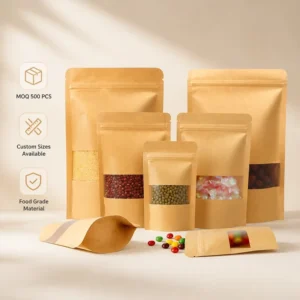 Custom Digital Printed Biodegradable Kraft Coffee Bag with Valve and Zipper Eco-Friendly Compostable Bean Pouch Packaging