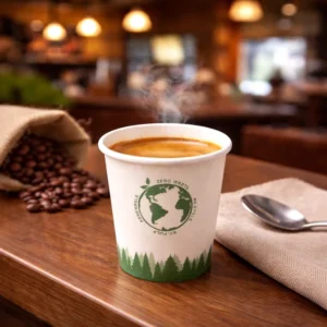 Custom Disposable Coffee Takeaway Cups High GSM Eco Friendly Water Based Coating Hot Drink Single Wall 6oz 8oz 10oz 12oz
