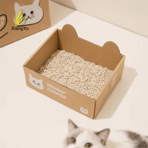 Custom Disposable Corrugated Cat Litter Box Portable Cardboard Pet Toilet Tray for Cats Travel Home and Temporary Use