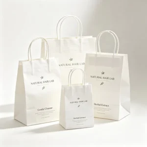 Custom Disposable Eco Friendly Biodegradable Kraft Paper Bags White Brown Options with Cotton Rope Handles