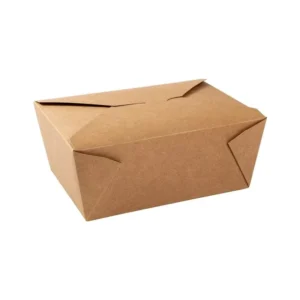 Custom Disposable Fast Food Takeaway Kraft Paper Lunch Box, Matte Lamination, Foldable, PET Material