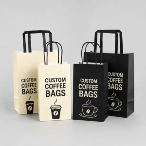 Custom Disposable Greaseproof Biodegradable Paper Thermal Bag for Hot and Cold Drinks